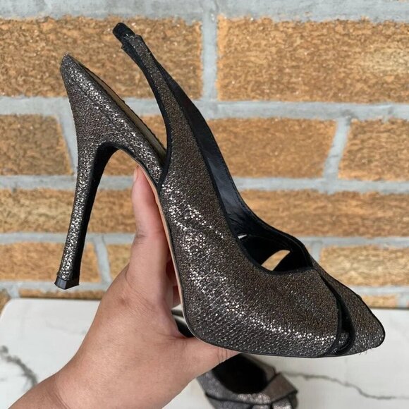 Jean Michel Cazabat Copper Sparkle Slingback Heels size 9.5 - Picture 7 of 11